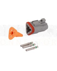 Deutsch DT Series 3 Way Plug Connector Kit with Green Band Contacts