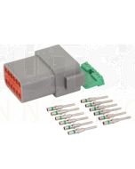 Deutsch DT Series 12 Way Plug Connector Kit with Green Band Contacts